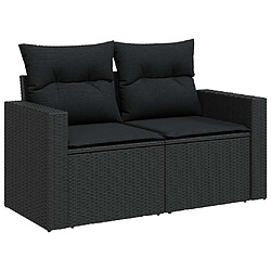 Acheter vidaXL Salon de jardin 11 pcs avec coussins noir résine tressée