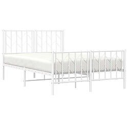 Avis Maison Chic Cadre/structure de lit métal et tête de lit + pied de lit pour adulte - Lit Moderne Chambre blanc 120x190cm -MN14000