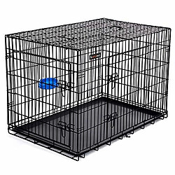 Acheter Feandrea Cage pour Chiens, 2 Portes, Pliable, Transportable, avec Poignées et Plateau, Format XXL 122 x 76 x 81 cm Noir PPD48H