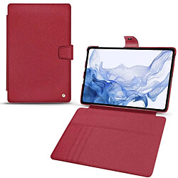 Housse cuir Samsung Galaxy Tab S8 Ultra - Rabat portefeuille - Rouge passion ( Pantone #a6192e ) - NOREVE