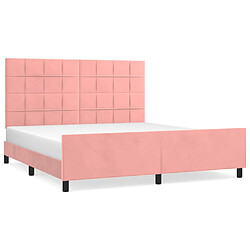 Maison Chic Lit adulte - Cadre Structure de lit avec tête de lit Contemporain Rose 160x200 cm Velours -MN12253