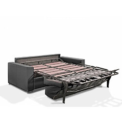 Inside 75 Canapé convertible EXPRESS PREMIUM 120 cm sommier lattes RENATONISI matelas BULTEX tweed gris graphite