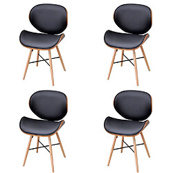 Maison Chic Lot de 4 Chaises à manger,Chaise pour cuisine similicuir et bois courbé -MN39212