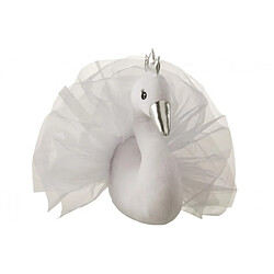 Dansmamaison Cygne Decoration Murale Peluche Blanc/Argent