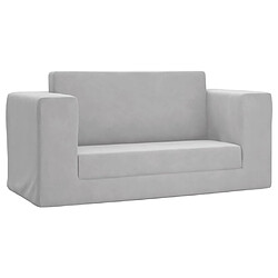 Maison Chic Canapé-lit convertible 2 places, Clic-Clac pour enfants gris clair peluche douce -GKD49284