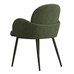 Avis Moloo ALICE-Chaise en tissu bouclé Vert Army et pieds métal noir (x2)