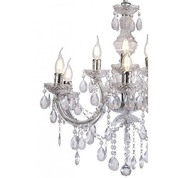 Luminaire Center Chandelier sans abats jours Floria Chrome poli 9 ampoules 76cm pas cher