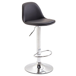 Decoshop26 Tabouret de bar avec repose-pieds design moderne synthétique noir et métal 10_0000147