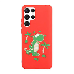 Coque en silicone avec lanière rouge pour votre Samsung Galaxy S22 Ultra 5G