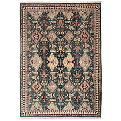 Vidal Tapis de laine 357x251 vert Tabriz