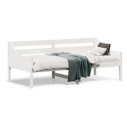 Maison Chic Lit d'appoint | Lit de jour | Lit de repos Blanc 75x190 cm Bois de pin massif -GKD76055