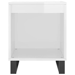 Maison Chic Lot de 2 Tables de chevet,Table de nuit,Table d'appoint pour salon blanc brillant 40x35x50 cm -MN55004 pas cher