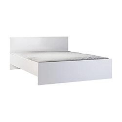 Bestmobilier Hayato - lit - 160x200 - sommier inclus - bois et blanc