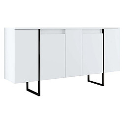 Hanah Home Buffet en aggloméré pieds en métal Luxe blanc et noir.