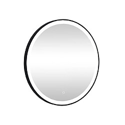 Vente-Unique Miroir de salle de bain lumineux rond noir avec Leds - D. 80 cm - NUMEA