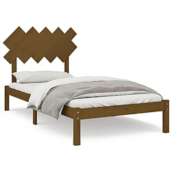 vidaXL Cadre de lit sans matelas marron miel 100x200 cm bois massif