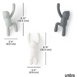 Avis Umbra Patère bonhomme Buddy (Lot de 3) gris - blanc.