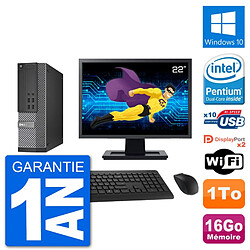 PC Dell 7020 SFF Ecran 22" Intel G3220 RAM 16Go Disque Dur 1To Windows 10 Wifi - Occasion