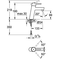 Avis Robinet Mitigeur Lavabo Monocommande Concetto laiton chrom GROHE 23451001