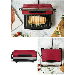 Livoo APPAREIL Grill Viande / Panini / ROUGE Bac récupérateur de graisse Plaque anti-adhesive 700W Haute qualité