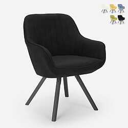 Ahd Amazing Home Design Chaise pivotante cuisine salle à manger design moderne Tandil | Noir