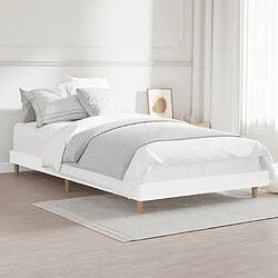 Avis vidaXL Cadre de lit sans matelas blanc 90x200 cm bois d'ingénierie