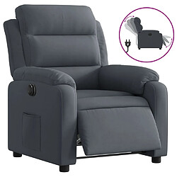 vidaXL Fauteuil inclinable électrique Gris foncé Velours