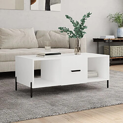 Maison Chic Table basse,Table Console Table d'appoint, Table pour salon blanc 102x50x40 cm bois d'ingénierie -MN80851