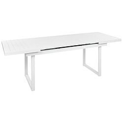 Beliani Table de jardin 180/240 x 90 cm Métal Blanc VALCANETTO 