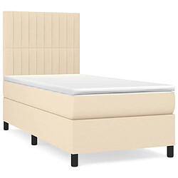 vidaXL Sommier à lattes de lit avec matelas Crème 80x200 cm Tissu