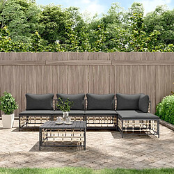 Maison Chic Salon de jardin 6 pcs + coussins - Mobilier/Meubles de jardin - Table et chaises d'extérieur anthracite résine tressée -MN25949