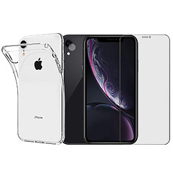 Protection intégrale Verre Trempé pour iPhone XR + Verre Trempé Caméra Arrière + Coque souple silicone transparente - Visiodirect -