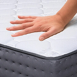 Visiodirect Matelas réversible ANYA en mousse 3D avec face été/ hiver, mémoire de forme, indépendance du couchage