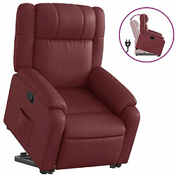 Maison Chic Fauteuil Relax pour salon, Fauteuil inclinable Rouge bordeaux Similicuir -GKD48897