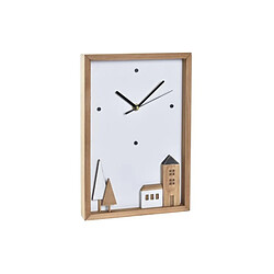 Look & Feel Horloge Murale DKD Home Decor Bois Blanc Maisons (20 x 4 x 30 cm)