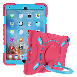 Coque en TPU + Silicone avec béquille pivotante à 360° rose pour votre Apple iPad 9.7 pouces (2017)/(2018)