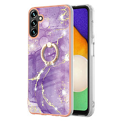 Coque en TPU anti-rayures, électroplaqué, IMD flexible, motif marbre avec béquille Violet 002 pour votre Samsung Galaxy A13 5G