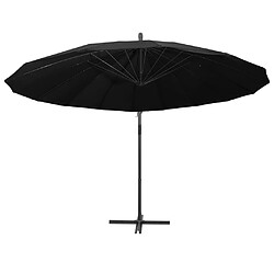 Avis Helloshop26 Parasol d'extérieur suspendu 3 m mât en aluminium noir 02_0008726