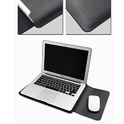 Sacoche en cuir SOYAN avec tapis de souris pour Macbook 12 pouces avec écran retina (2015) - Noir