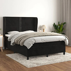 vidaXL Sommier à lattes de lit avec matelas Noir 140x190 cm Velours