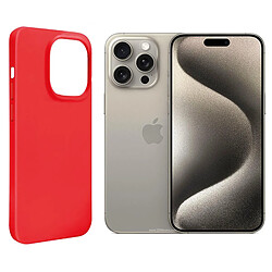 Coque de protection souple silicone Rouge pour iPhone 15 Pro Max 6.7" - VISIODIRECT -