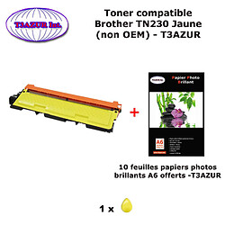 Toner compatible TN230 Y pour imprimante Brother DCP 9010CN ,HL 3040CN 3070CW ,MFC 9120CN 9320CW Jaune+10f A6 brillants-T3AZUR