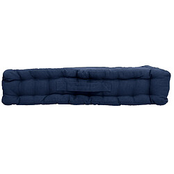 Toilinux Coussin de sol Panama avec poignée - 50 cm x 50 cm - Bleu Marine