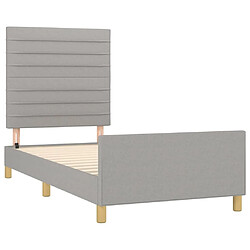 Acheter Maison Chic Lit adulte - Cadre Structure de lit avec tête de lit Contemporain Gris clair 80x200 cm Tissu -MN83338