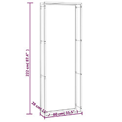 vidaXL Portant de bois de chauffage Noir mat 80x28x222 cm Acier pas cher