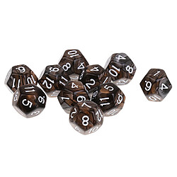 Acheter 10pcs 12 sided dés d12 dés polyédriques pour dungeons et dragons jeux de table café gris