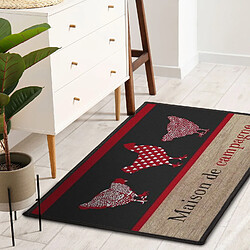 Douceur D'Interieur Tapis rectangle Maison de campagne - Noir et rouge