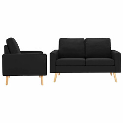 Maison Chic Ensemble de canapés 2 pcs, Canapé droit Sofa pour Salon Tissu Noir -GKD747813