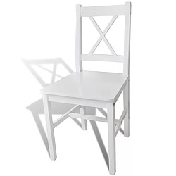 Avis Decoshop26 Lot de 4 chaises de salle à manger cuisine design simple en bois de pin blanc CDS021232