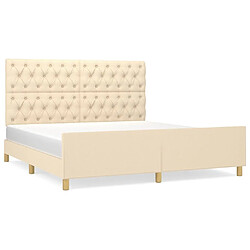 Maison Chic Lit adulte - Cadre Structure de lit avec tête de lit Contemporain Crème 160 x 200 cm Tissu -MN79531